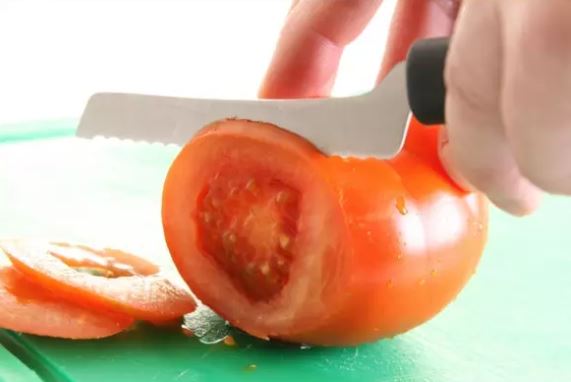 Tomatenmesje getand - 230mm - Zwart - Van Erkel Winkelmaterialen