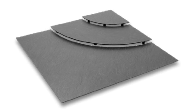 Trap 1/4 Blok (3-delig) - 840x840mm - Zwart - Van Erkel Winkelmaterialen