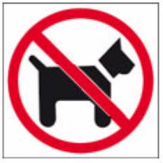 Verboden voor honden sticker - 114x114mm - Van Erkel Winkelmaterialen