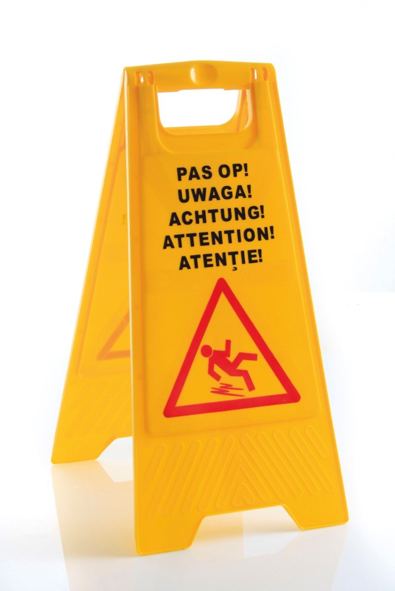Waarschuwings bord - 300x460x615mm - Geel - Van Erkel Winkelmaterialen